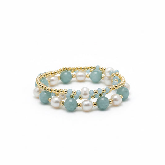 Aqua Pearl Bracelets